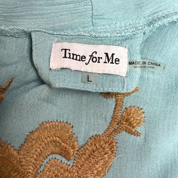 Time for me Elegant Blue Embroidered Women's cardigan L - Picture 10 of 11